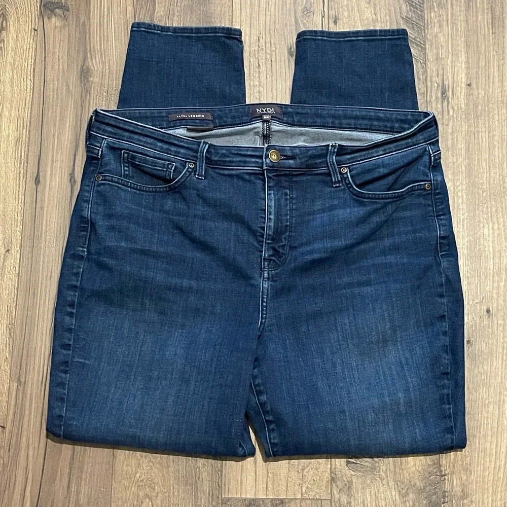 NYDJ Alina Legging Jeans Dark Wash Lift Tuck Technology Womens 16P Petite